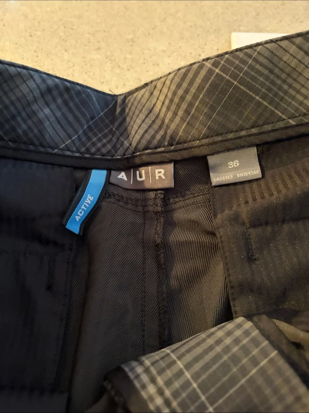 Men’s Gray Plaid Performance Shorts